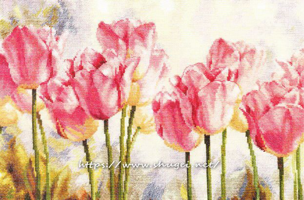 クロスステッチ キット【ALISA】Field of tulips 2-34 クロスステッチキットと刺繍材料が揃うお店・クロスステッチ館