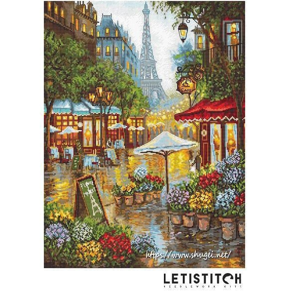 【クロスステッチ完成品】パリの街並み　全面刺しLETISTITCH クロスステッチ完成品】パリの街並み 全面刺しLETISTITCH 【公式通販】